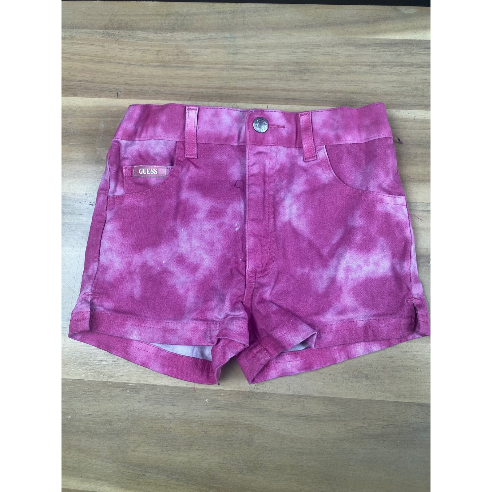 Guess Jeans Girls Tie Dye Shorts Pink Denim Casual Summer Size 6x